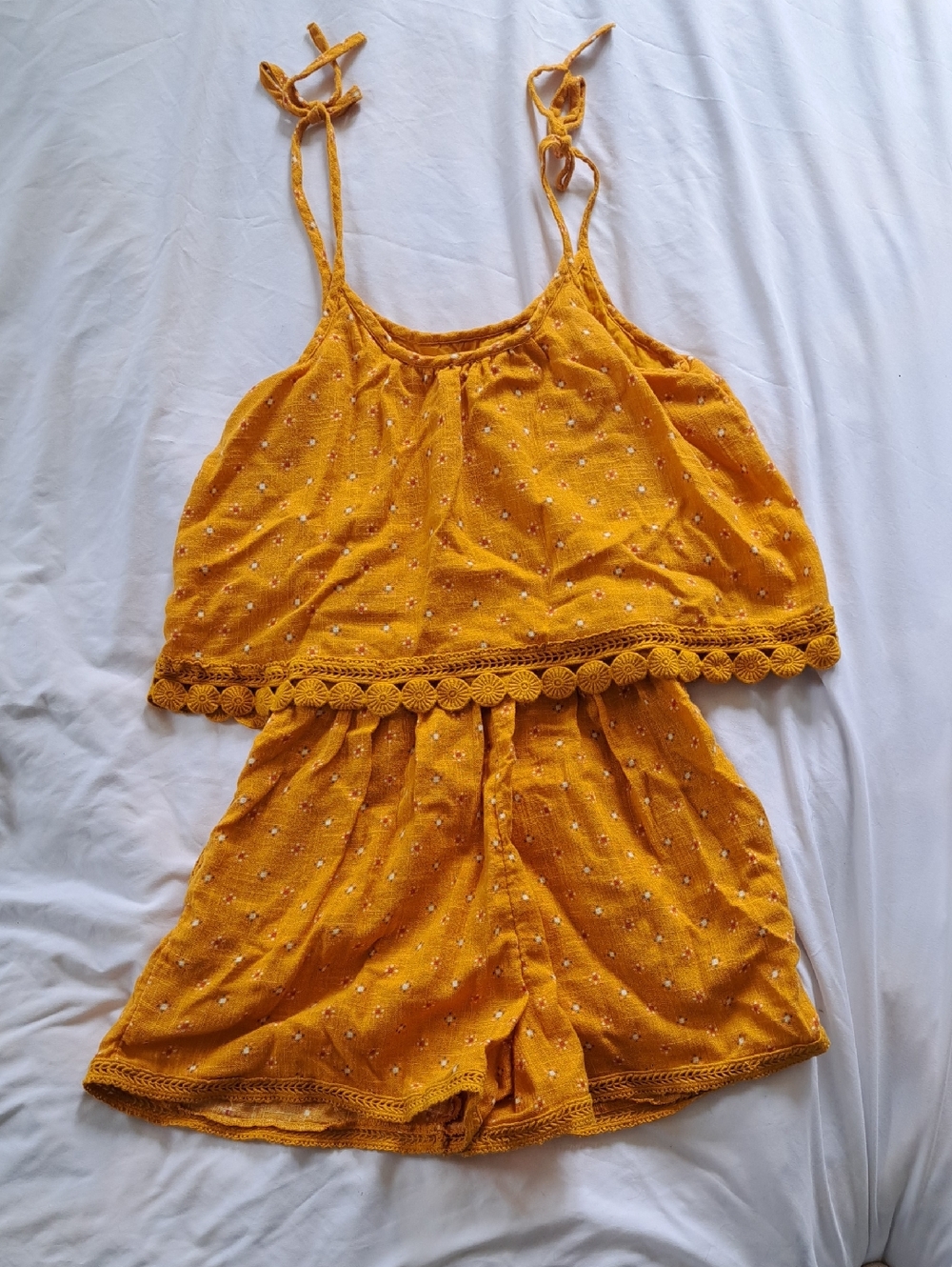 Aerie Golden Yellow Cami Romper Size XS - Boho Festival - Picture 3 of 12